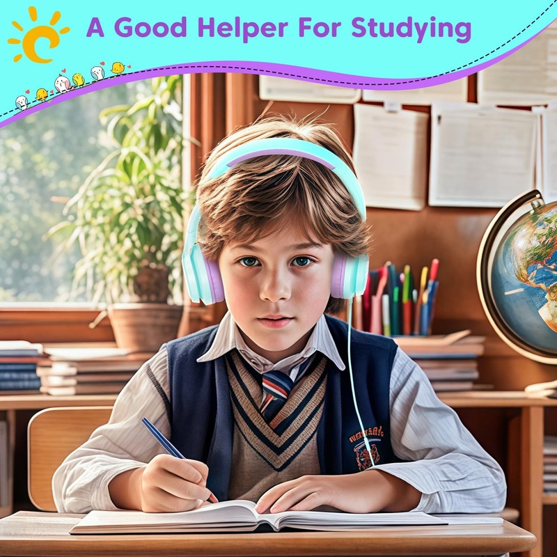 Headphones with 3.5mm & USB C Headphones for for School, Over-Ear for Boys Gi... gallery