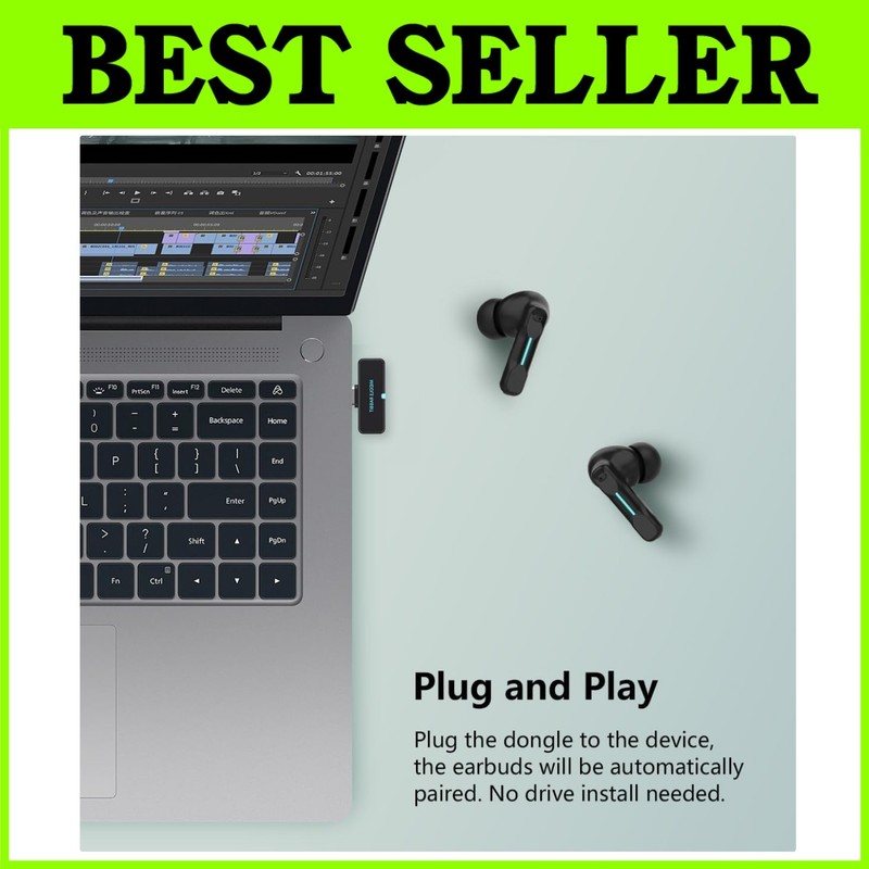 Wireless Earbuds for PC/Computer/Laptop – 20ms Latency