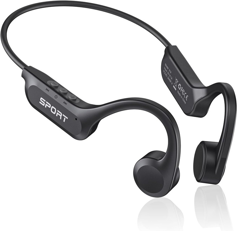 CXK Bone Conduction Headphones Bluetooth 5.4 Open Ear Headphones with Mic, Premi