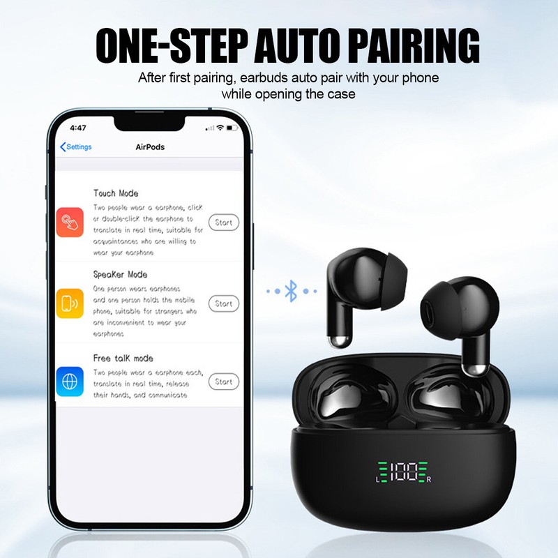 144 Languages Language Translator Earbuds Wireless Bluetooth 5.3 Black gallery