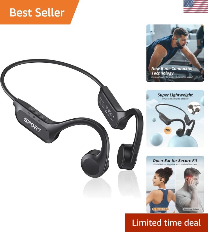 Lightweight Waterproof Bone Conduction Headphones – Ideal for Running & Cycling