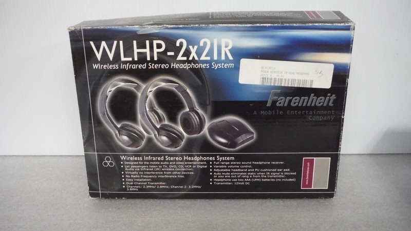 Farenheit Wireless Infared Stereo Headphones System IR Dual WLHP-2x2IR NOS