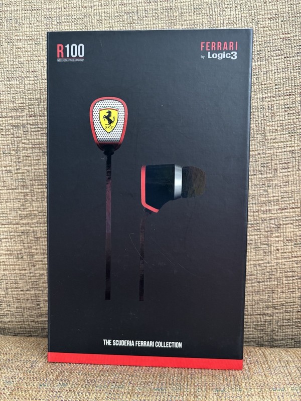 Logic3 R100 Ferrari Collection Noise Isolating In-Ear Earphones (Black)