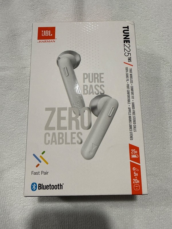 JBL Tune 225TWS Wireless Headphones – White NEW SEALED