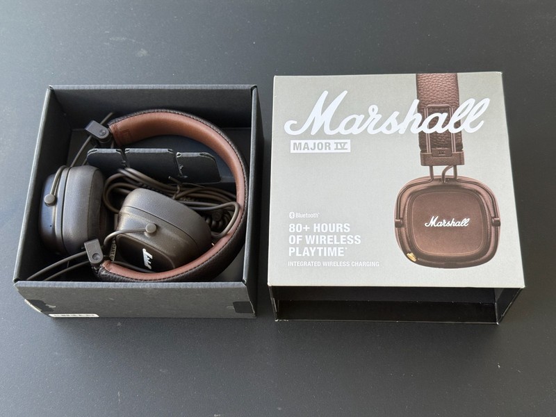 Marshall Major IV Bluetooth 80+ Hours Play Brown Wireless Charging Open Box