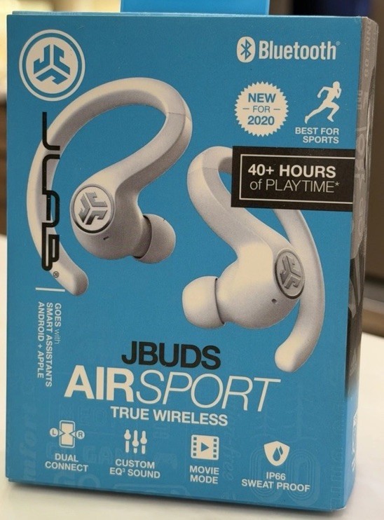 JLab JBuds Air Sport True Wireless In-Ear Earbuds New White ~FACTORY SEALED~