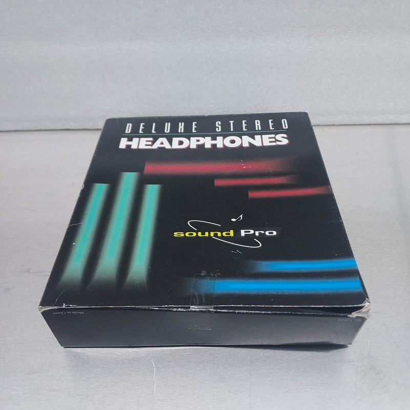 Vtg Sound Pro Deluxe Stereo Over Head Earphones Works w/ Adapter & Box gallery