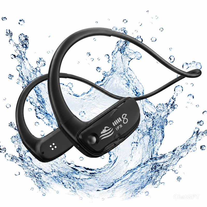 Sport Headphones Open-Ear Wireless Headphones, Black, Waterproof for Swimming