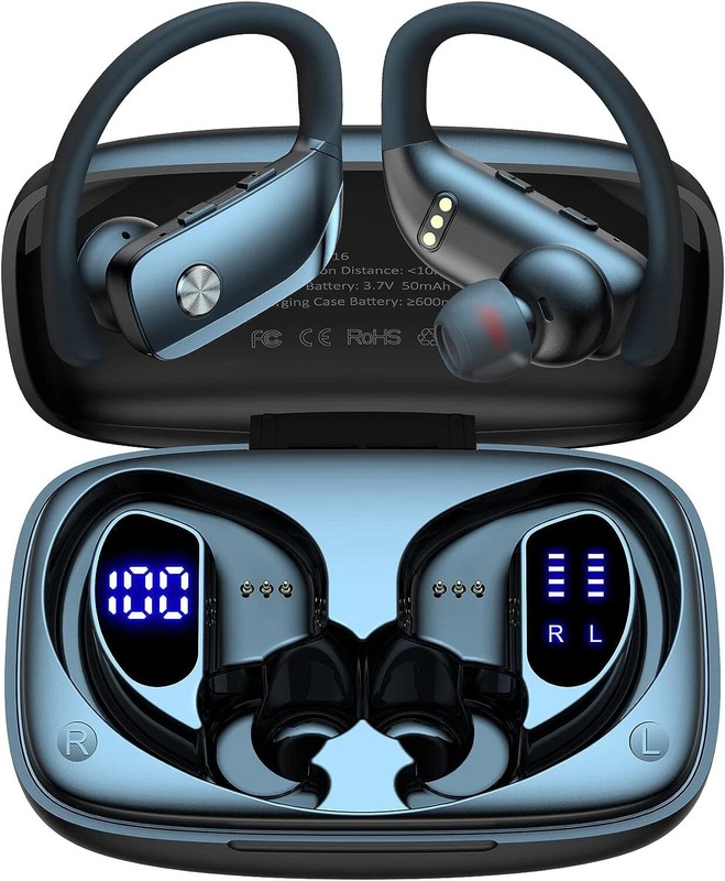 T16 True Wireless EARBUD HEADPHONE, 5.0 Dual LED Display, Black NEW SEALED