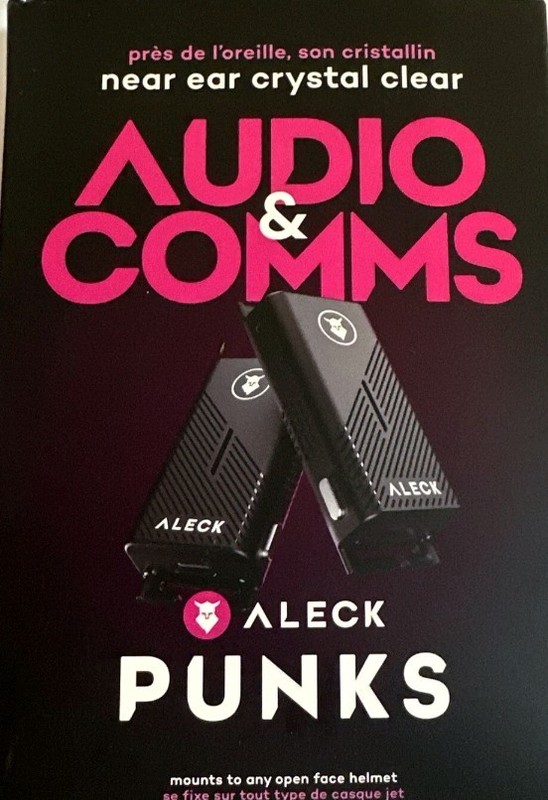 ALECK Punks Helmet Audio Bluetooth Speakers Near Ear Mic 12hr IP65 New