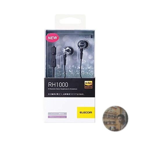 ELECOM EHP-RH1000MBK In-Ear Stereo Headphones w/Mic 10mm Driver Black New gallery