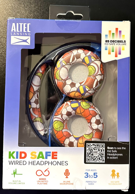 Altec Lansing Kid Safe Wired Headphones Ages 3-5 With Built-in Volume - New gallery
