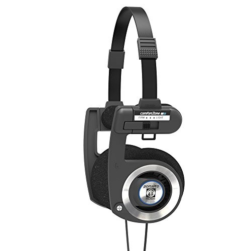 Koss Porta Pro Black On-ear Headphones, Retro Style, Collapsible Desig