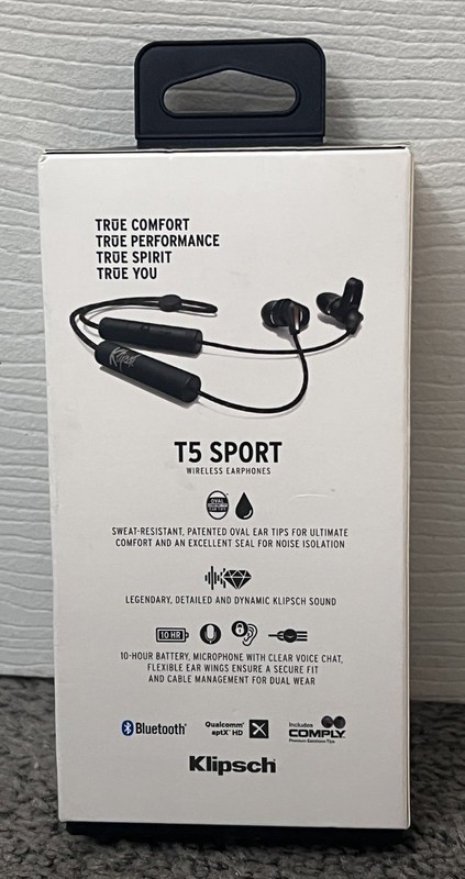 Klipsch T5 Sport Bluetooth Wireless Earphones Black gallery