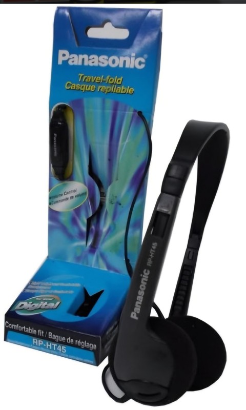 Lot Of 6 Panasonic RP-HT45PP1-K Foldable Headphones In Sealed Box. New Old Stock