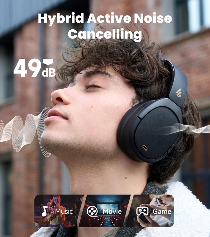 Luxury W80 Over Ear Headphones with Active Noise Cancelling & AI Clear Call gallery