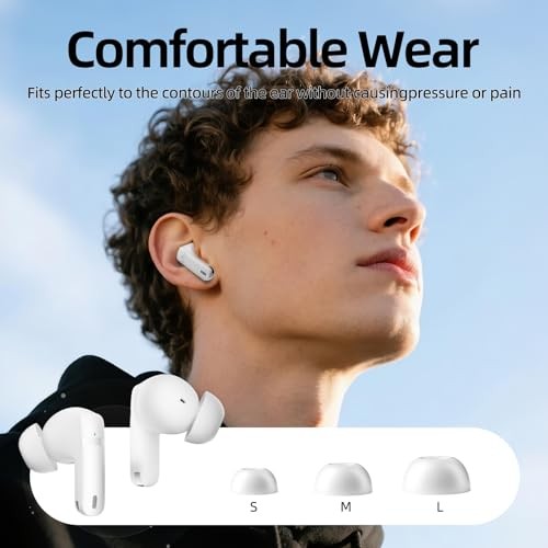 Wireless Earbuds, 100H Bluetooth 5.4 Headphones, ENC+ ANC Noise White gallery