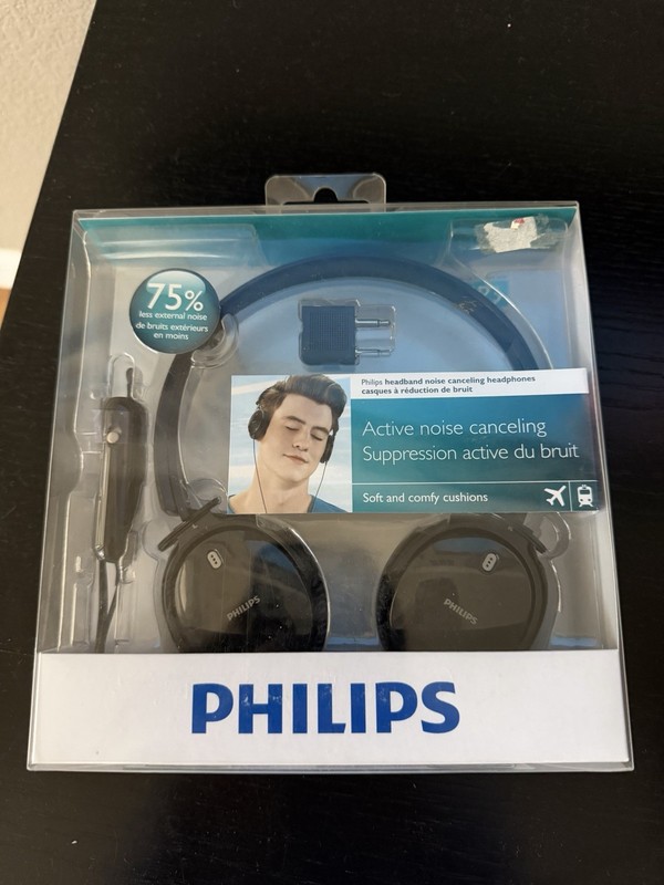 PHILIPS Black Headband Active Noise Cancelling Headphones SHN5200 NEW IN PACKAGE