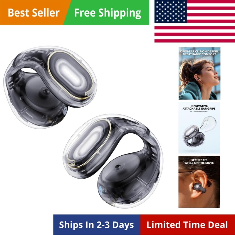 C30i by , Open-Ear Earbuds, Clip-On Headphones, Lightweight Comfort, Stable F...