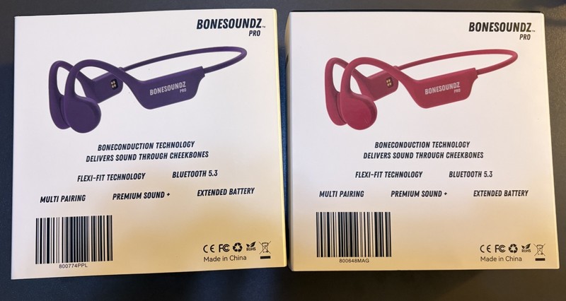 Bonesoundz Pro Bone Conduction Headphones Pink Waterproof Bluetooth Open Box gallery