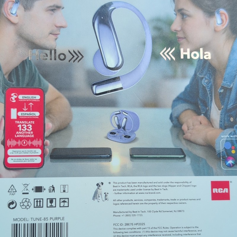 RCA TUNE-85 Purple Translation Bluetooth Ear-Hook In-Ear Earbuds gallery