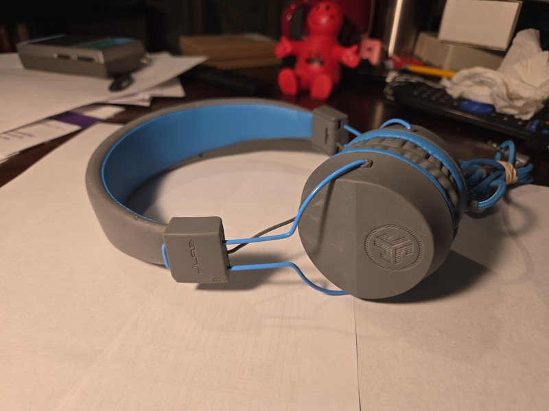 JLab Studio Blue & Gray Wired Bluetooth Headphones *Sound Great!* gallery