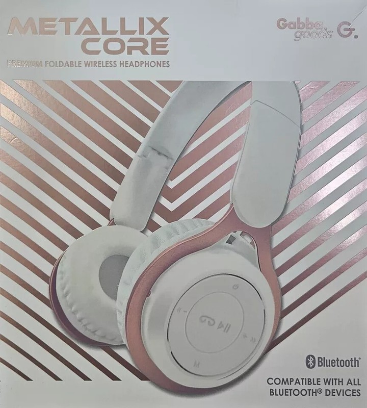 Premium Foldable Wireless Headphones - Color Rose Gold and White - Gabba Goods gallery