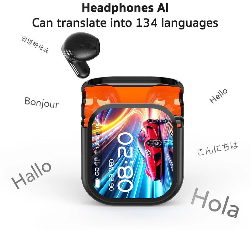 NE20 AI Translator Earbuds Bluetooth 6.0 LCD Touch • Wireless HD Stereo