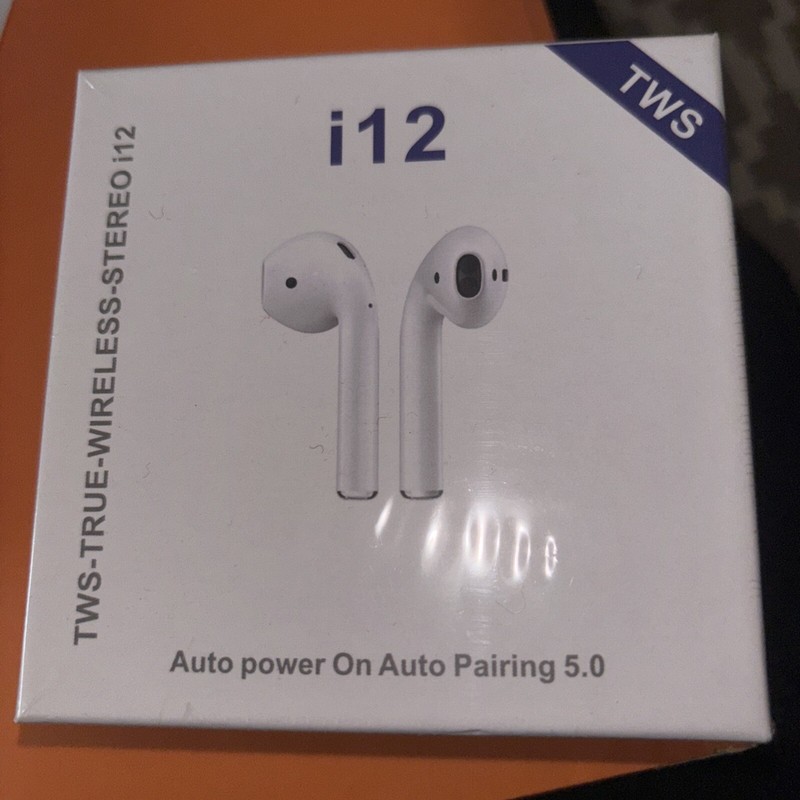 TWS True Wireless Stereo i12 Earbuds White Auto Pairing 5.0 Auto Power On