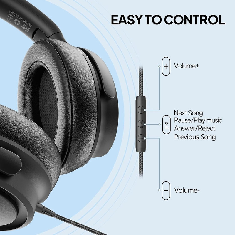 Wired Over-Ear Headphones with USB C Connector, Hi-Fi Stereo Sound, Noise-Isolat gallery