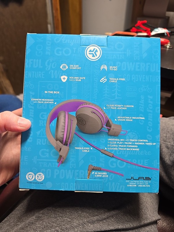 JLab JBuddies Studio On-Ear Folding Kids WIRED Purple Headphones - New gallery