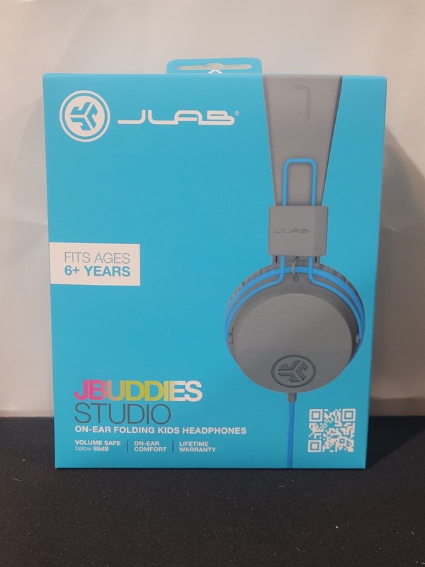 Lot of 6 – JLab JBuddies Studio Wired Over-the-Ear Headphones – Gray/Blue