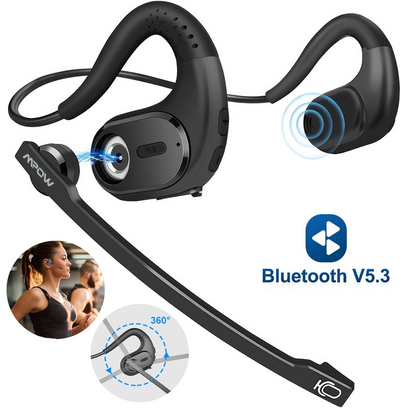 Mpow Bluetooth Headset Trucker Driver Call Center Headset Wireless Headphone Mic