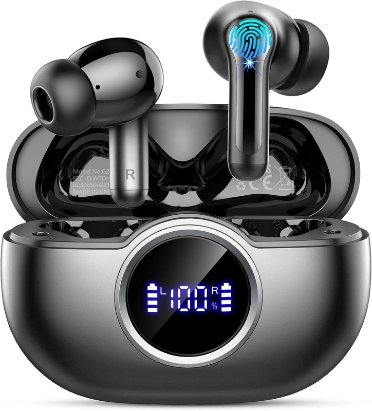 Wireless Earbuds , Bluetooth 5.4 Headphones , Noise Cancelling Mic , 36 Hrs USB