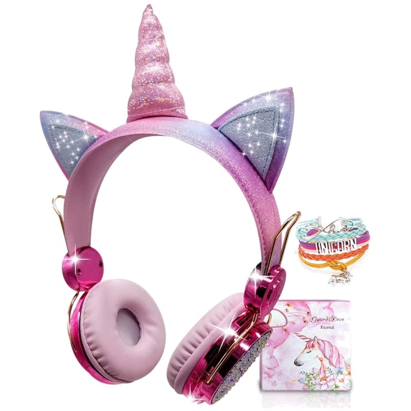 Sparkly Unicorn Earphones, 85dB Volume Limit