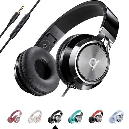 Wired Noise Isolating On-Ear Headphones with Mic for Computer & Laptop - Foldabl gallery