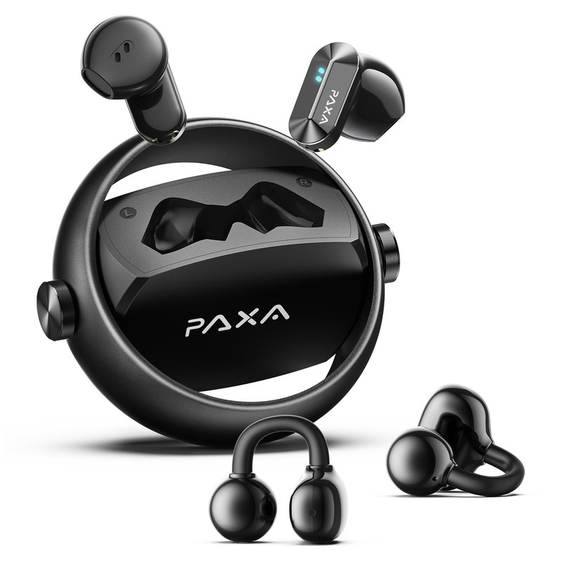 2 in 1 Clip on Open Ear Headphones Wireless Earbuds, 0 Delay Bluetooth 6.0, U…