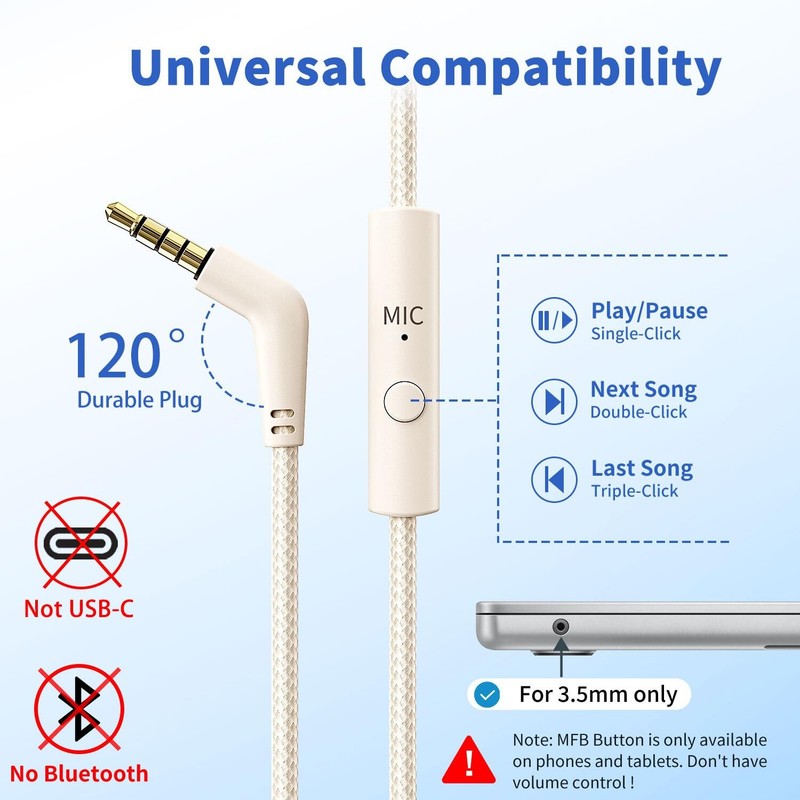 Headphones Wired with Microphone, Over Ear Foldable 3.5mm Plug in Headphones ... gallery