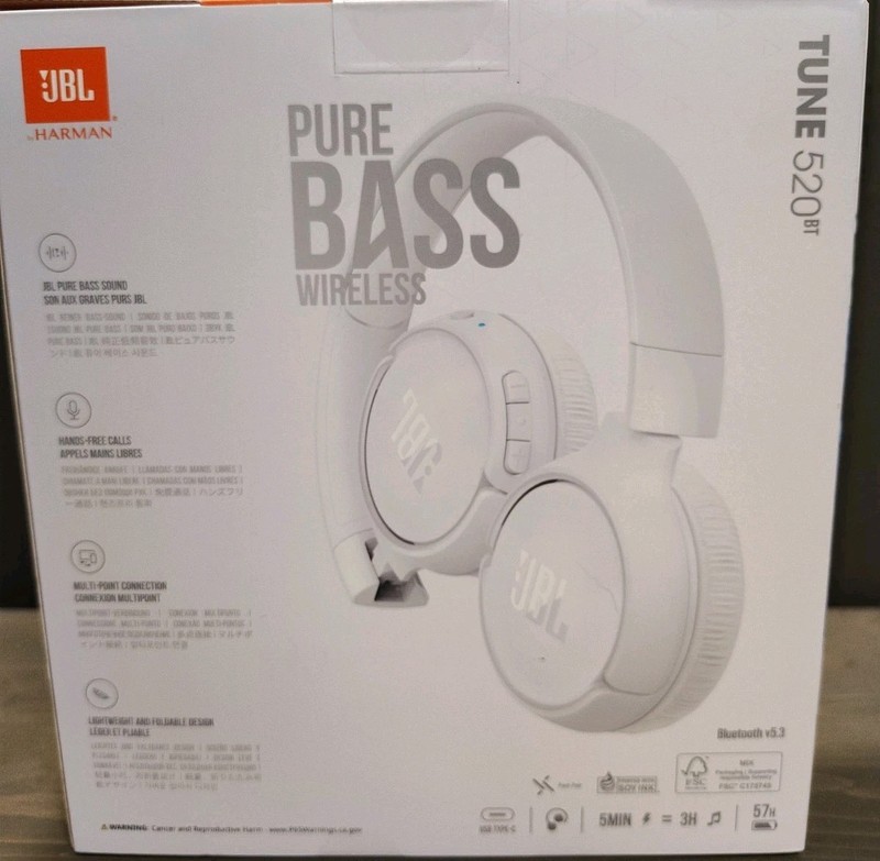 NEW - JBL Tune By Harman 520BT Wireless Bluetooth Headphones 57 Hours gallery