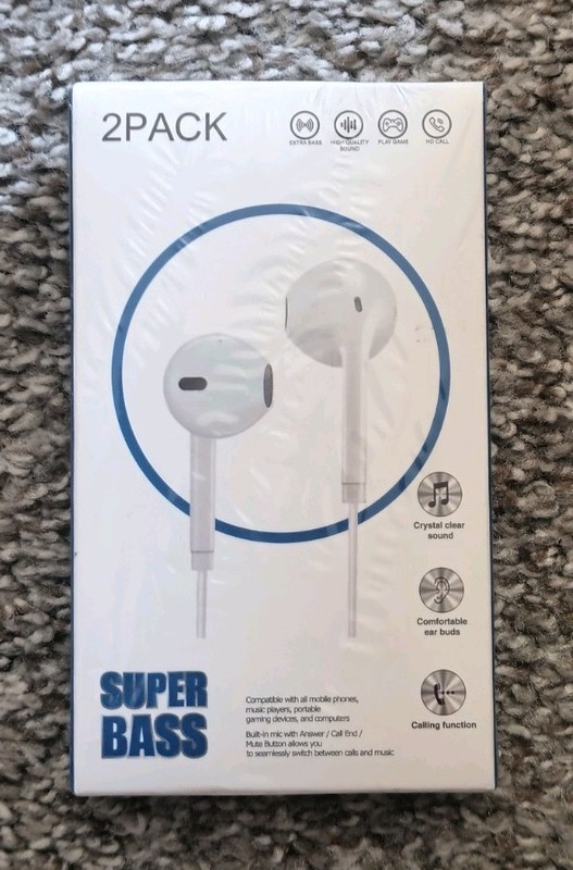 Sports Brass 2 Pack Ear Buds. New In Box Sealed.
