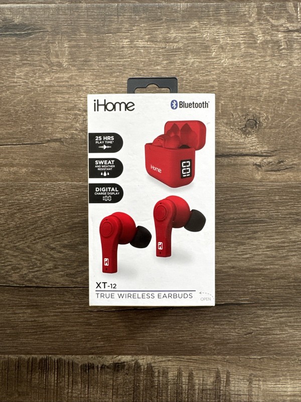 iHome HM-AU-BE-214-RD XT-12 TWS HEADPHONE RED – Brand New