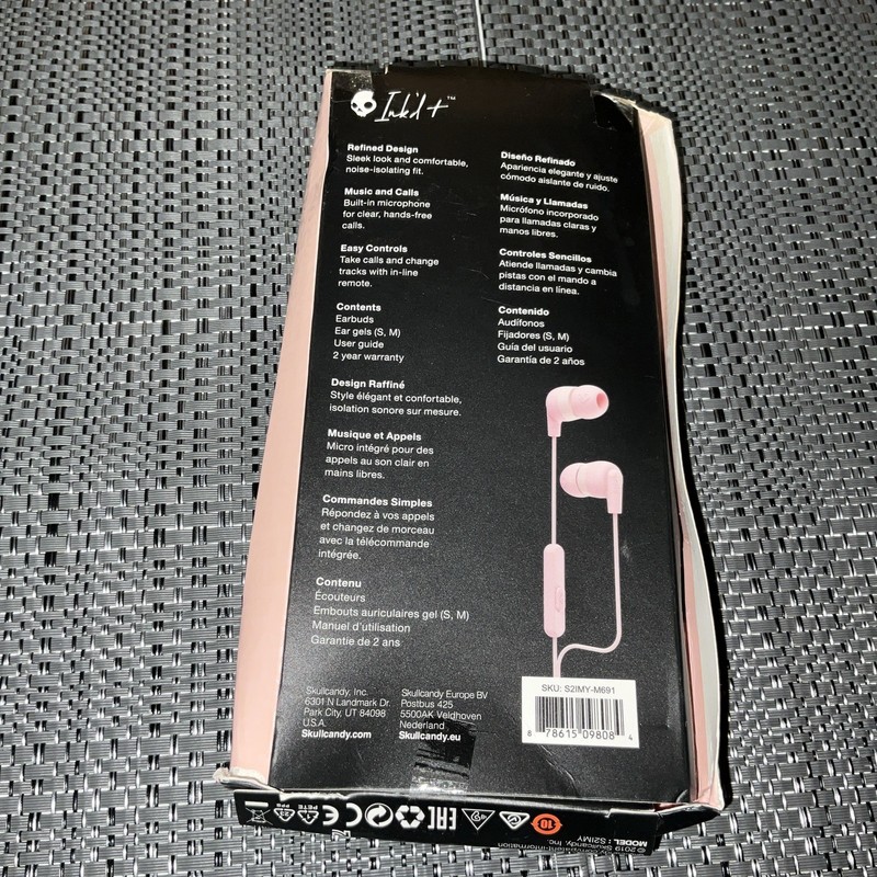 Skullcandy The Original Essential Inked Earbuds with Micorophone- Pink gallery
