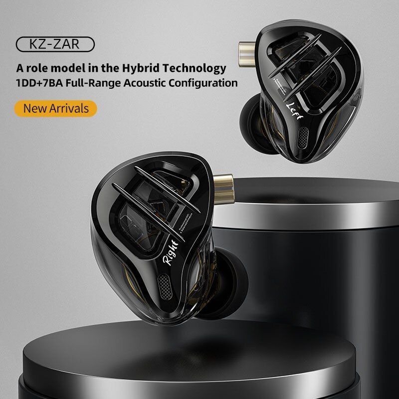KZ ZAR Metal Earphones 1DD 7BA Hybrid technology HIFI Bass Earbuds In Ear Monito gallery