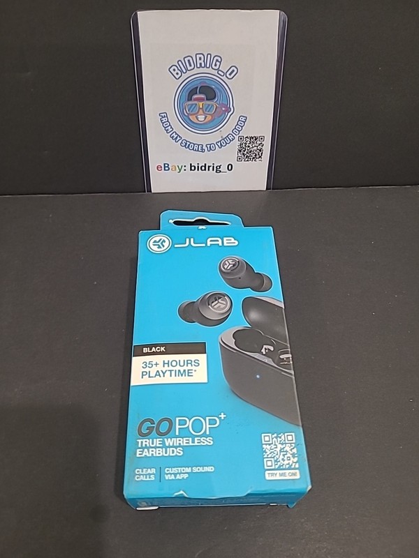 JLab – GO POP+ True Wireless In-Ear Earbuds – Black – New Open Box