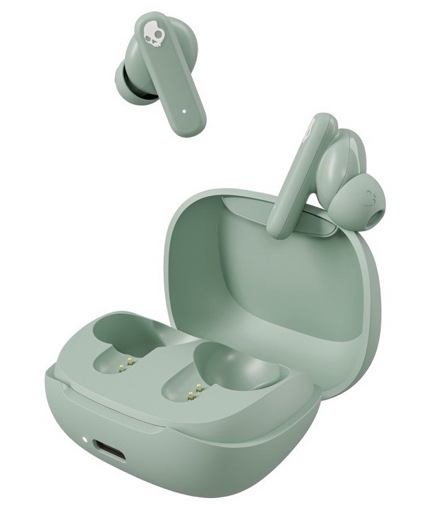 Skullcandy Smokin Buds Wireless Earbuds Bluetooth Headphones Preppy Sage A9
