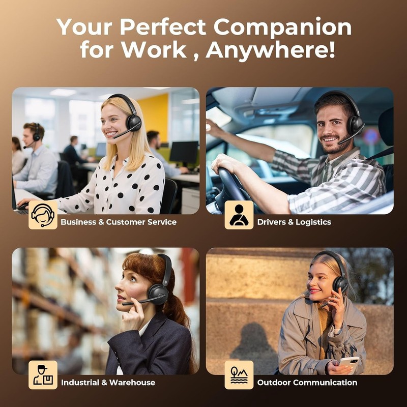 Dytole Wireless Headset with Mic for Work, Bluetooth Headset with Mic gallery