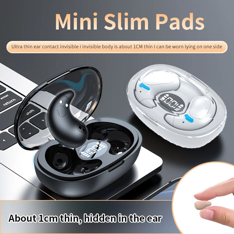 Invisible Sleep Wireless Earphone TWS Bluetooth Earbuds Noise Cancel Headphones