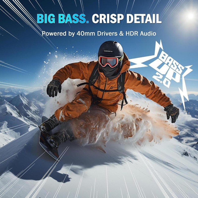 Wireless Bluetooth 6.0 Ski Helmet Speakers - 30H Playtime Glove-Friendly, HDR gallery