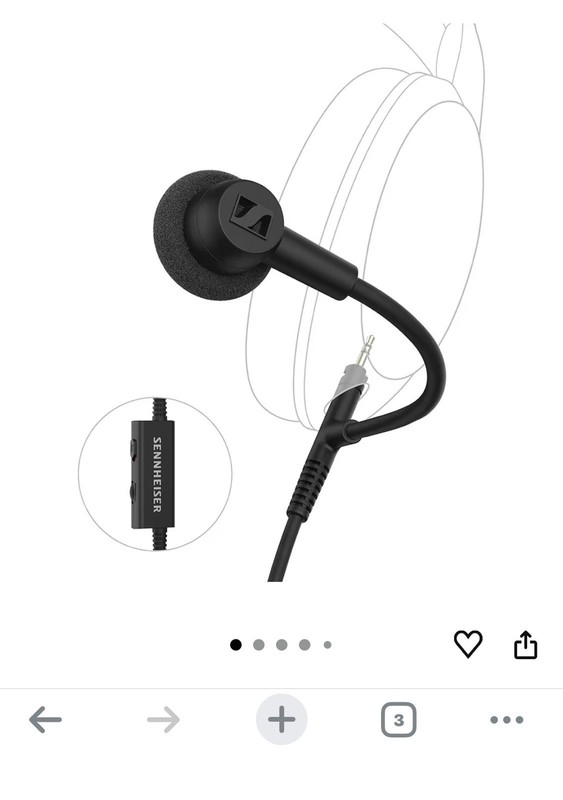 Sennheiser HD 500 BAM Boom Mic 3.5mm for HD560S HD599 HD620S Volume Mute NEW
