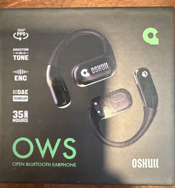 OSKULL OWS01 BLACK Open Bluetooth Earphones Noise Cancellation NEW Open Box